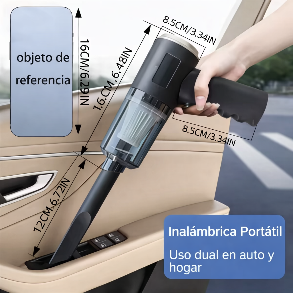 TurboVac Pro – Aspiradora Portátil Recargable de Alta Potencia