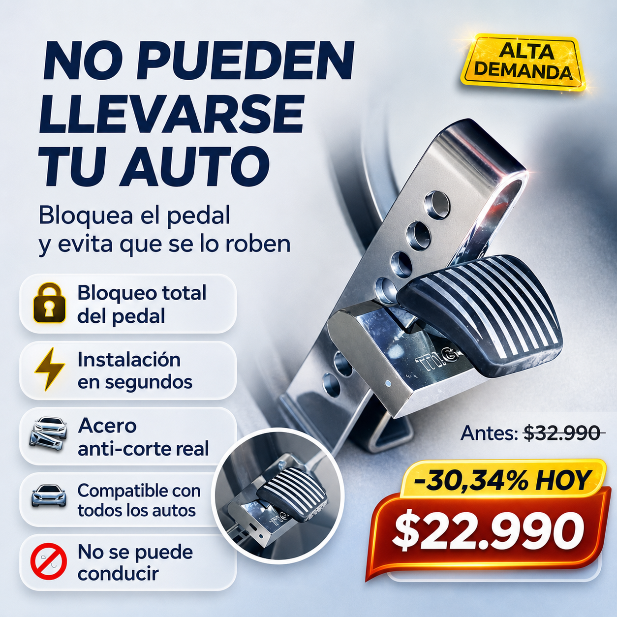 PedaLock Pro™ – Seguridad Total para tu Auto
