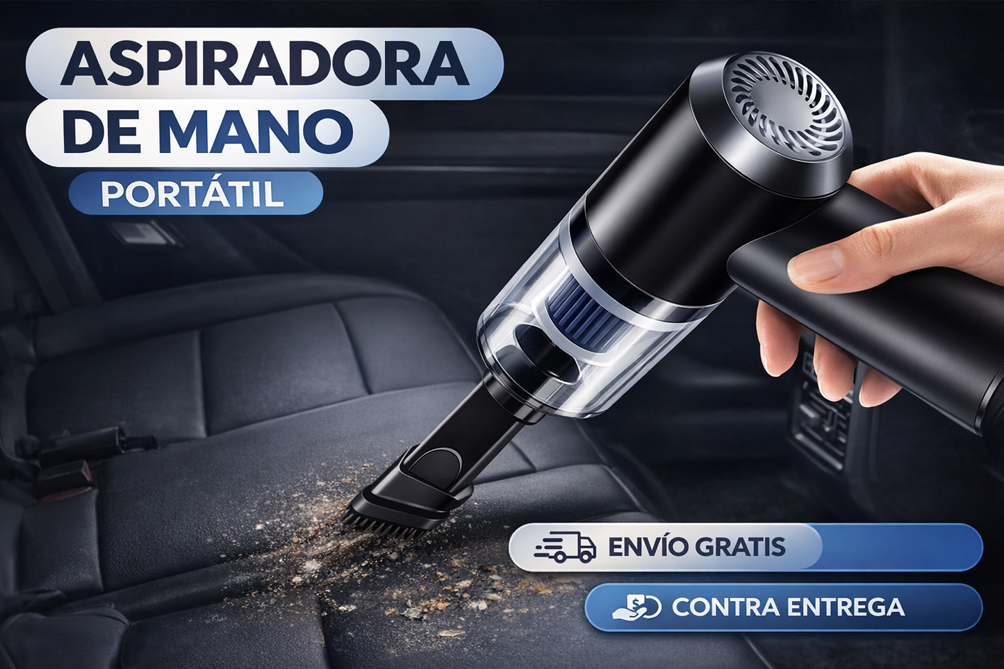 TurboVac Pro – Aspiradora Portátil Recargable de Alta Potencia